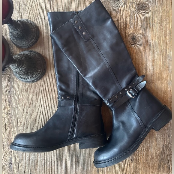 Vintage Foundry Co. Black Leather Tall Boots - Picture 1 of 11